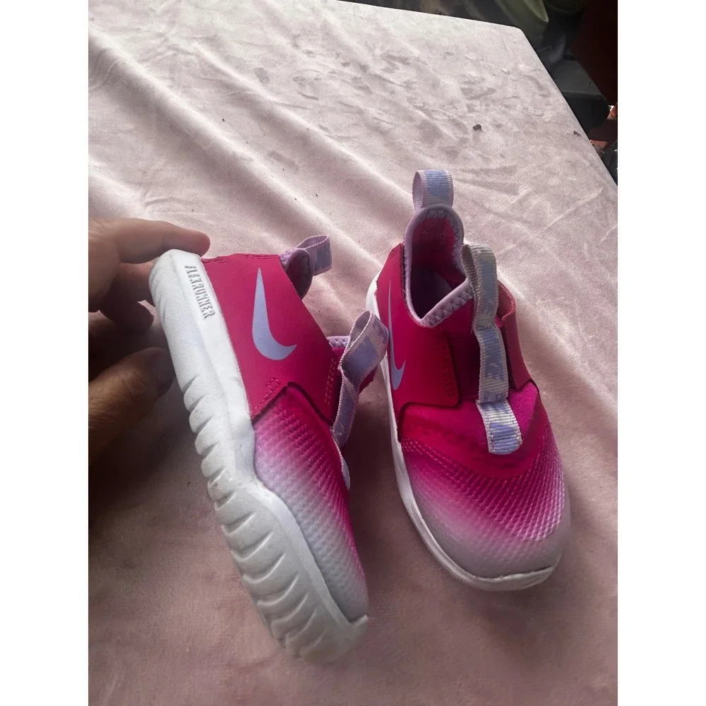 Nike Flex Runner Toddler Girls Size 8C Pink Good Slip On Sneakers AT4665-606